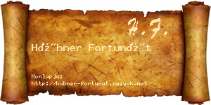 Hübner Fortunát névjegykártya